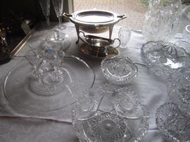 CHAFING AND CUT GLASS PIECES