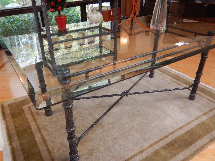 BEVELED GLASS TOP TABLE