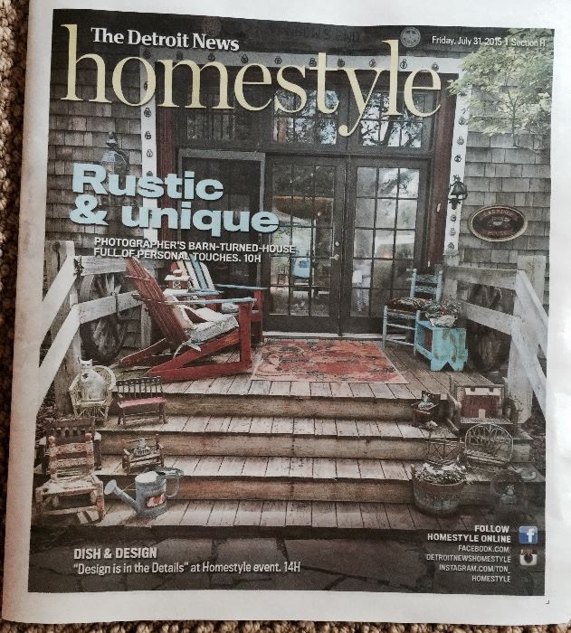 This sale is at a home featured on the COVER of THE DETROIT NEWS 