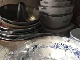 Corning ware, pots and pans