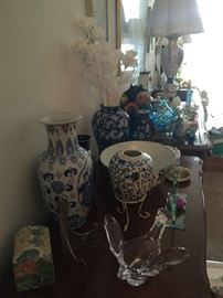 Blue and white vases