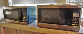 Pair of stainless steel microwaves