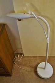 Floor lamp with magnifier