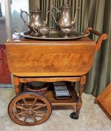 Vintage tea cart and serving set