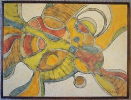 Original acrylic on canvas by San Antonio artist Cletus Behlmann (1933 - 2016). 