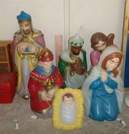 Vintage Blow Mold Nativity Set