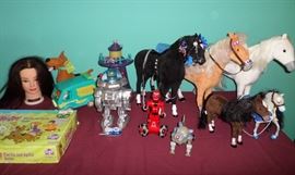 Scooby Doo Game, Scooby Van full of all the characters, Some Robot Toys & Horses