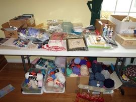 loads of yarn, needlework, crafts, sewing supplies & fabrics