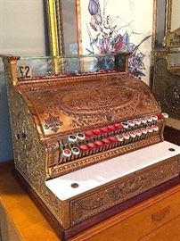 * Antique Brass National Cash Registers (1-Model 323 & 1-Manchester, England);(1-Dollars & 1-Pounds) Restored and Fully Functioning..
