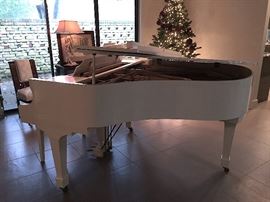 * Schafer & Sons White Baby Grand Piano..