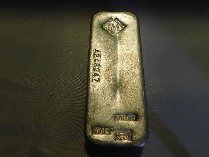 100oz Matthey Silver bar with serial number