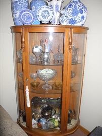 Antique curved glass curio