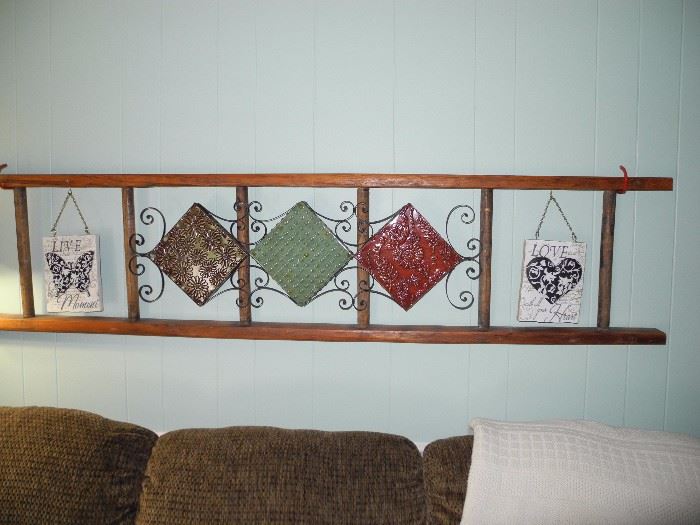 Decorative ladder wall hanging