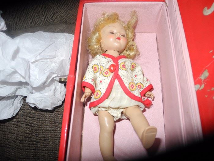 Vintage Ginny doll in original box with clothing