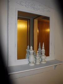 Mirror with bottom shelf