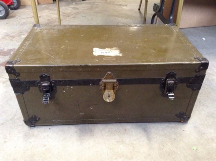 Steamer trunk or military trunk