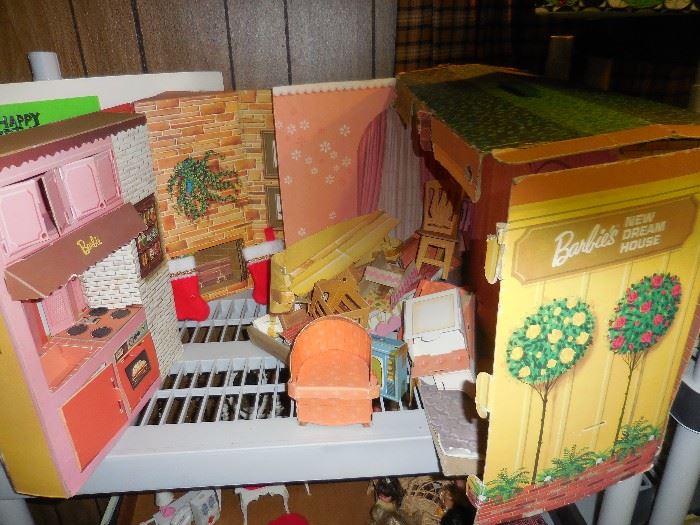 Vintage Barbie New Dream House.Made out of Cardboard. With Card Board Furniture. Its not in the Best Condition.