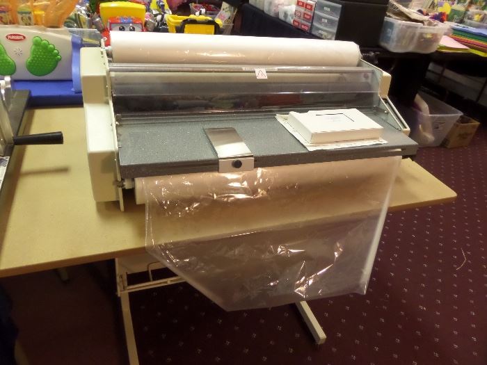 The Educator Thermal Roll Laminator and BALT heavy duty mobile laminator stand.