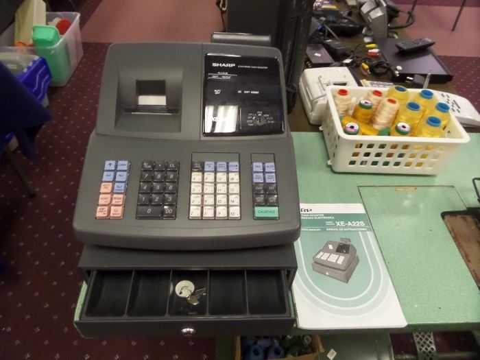 Sharp XE-A22S electronic cash register - like new with manual and box.