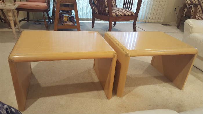 Blonde wood table - $16 each    Both for $16