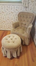Tan comfy chair & tuft - $50  Now$25