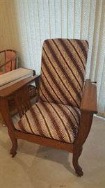 Oak arm stripe chair - $100
