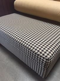 Black & White Houndstooth Ottoman