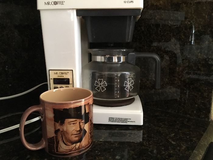 John Wayne Coffee mug  ~ small Kitchen appliances including coffee pot