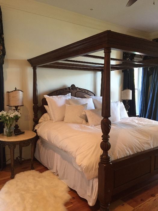 King size four poster canopy bed (mattress not included)