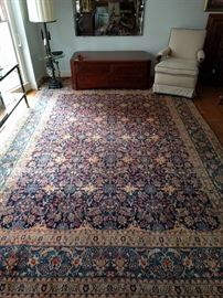 The rug collection in this house is simply amazing! Another stunning hand woven, 100% wool Persian rug! This one is a Kashan, measuring 11' 10" x 8' 5".