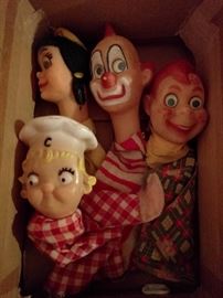 Scary box of hand puppets - Krampus likes these!