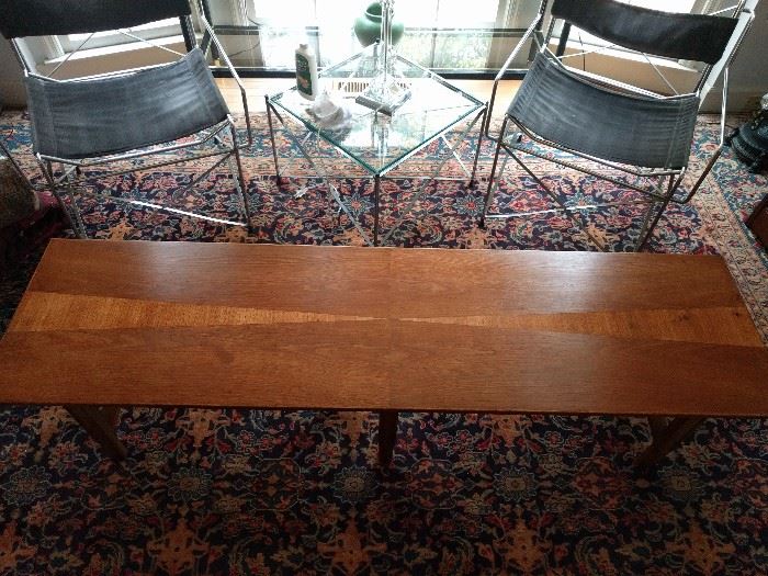 Wonderful MCM "surfboard" coffee table, pristine estate condition; marked "368 Table".