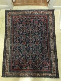 Cute, little Persian Hamadan, 100% wool, hand woven, measures 4' 2" x 3' 4".