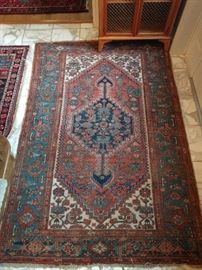 Antique Persian Malayer, 100% wool, hand woven, measures 3' 9" x 5' 7".