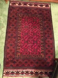 This is one cool rug! This one is from Pakistan, is a Balouchi, measuring 3' 10" x 6' 1".                                     The ends have braille weaving for the handicapped.