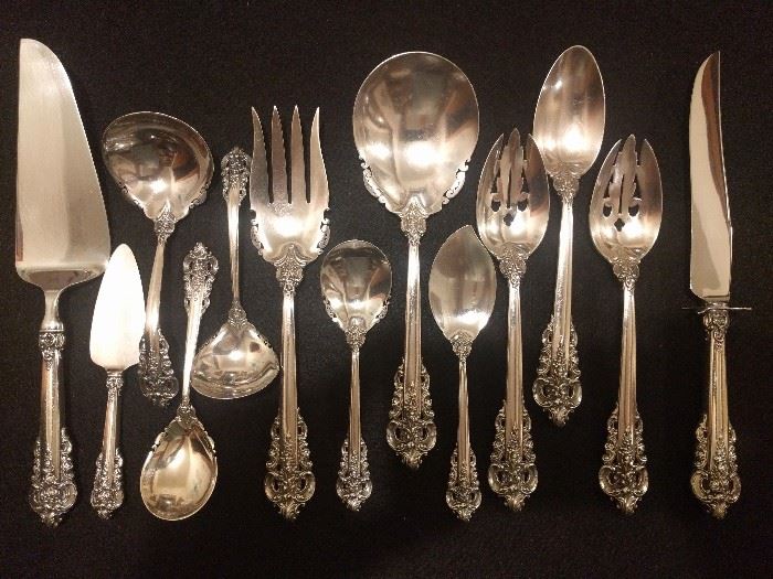 The 13 Grand Baroque sterling servers.