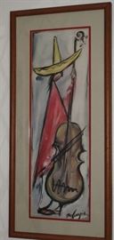 Ettore "Ted" De Grazia (1909-1982) Framed Print c. 1980's (13"W x 28"W)