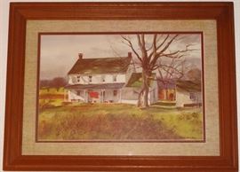 Ranulph Bye (1916-2003) "Country Home" Framed Print (18" X 12"). Framed (25" X 18")