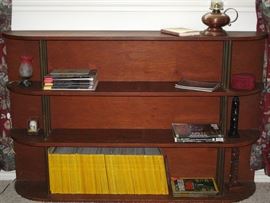 Art Deco Mahogany 4-Shelf Bookcase with Brass Tubing Shelf Seperators (60"W x 38"H x 10"D)