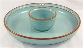 Noritake Stoneware "Boulder Ridge" Chip and Dip Server