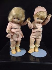 Vintage Bisque doll twins