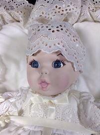 Vintage GERBER Bisque Baby Doll W/ Christening Gown 