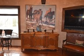 Ray Hare "Leaving Winter," Dave McGary Grandmothers Heirloom, Other Bronze Sculptures, Side Board