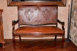 Tooled Leather Bench