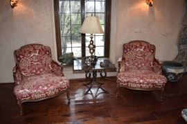 Upholstered Arm Chairs, (needs new upholstery)