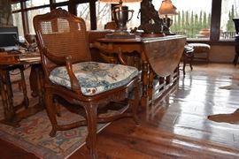 French-style Caned Arm Chairs