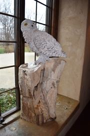 Zach Comeaux "Carved Owl" On Petrified Wood