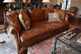 Ralph Lauren Brown Leather Sofa