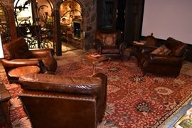 Ralph Lauren Brown Leather Basement Lounge Chairs