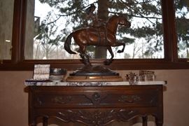 French Marble Top Side Table